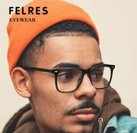 felres men tr90 frame optical glasses brand design anti blue light eyewear ladies square translucent retro glasses f2024