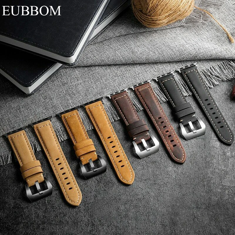 

Genuine Leather strap for Apple Watch band 42mm 38mm series 6/SE/5/4/3/2/1 bracelet is suitable for iWatch band 44mm 40mm