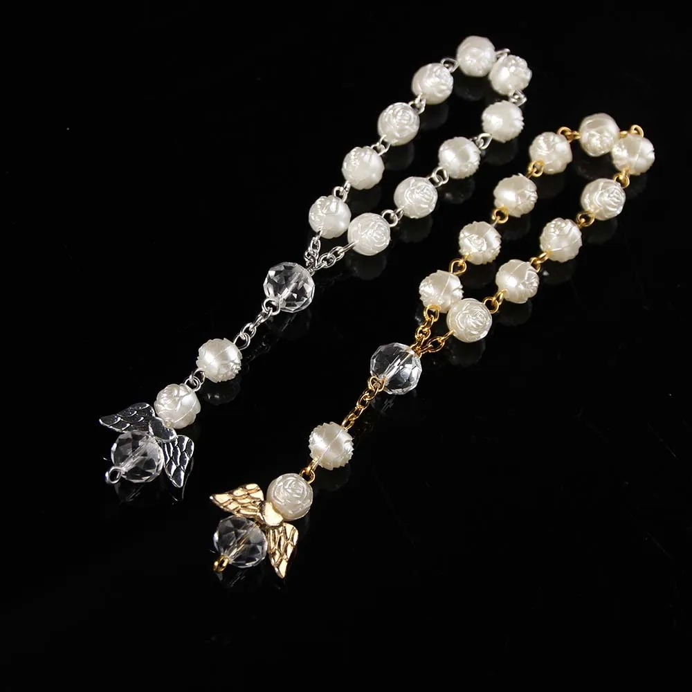 Ангел подарки на крещение единый цвета слоновой кости сувениры recuerditos para bautizo finger rosaries крестины сувениры Причастие