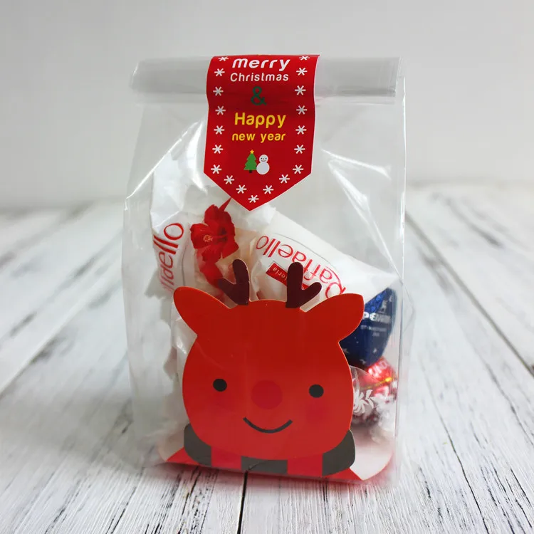 Рождественские пакеты для печенья целлофановые упаковки торта закуски вечерние