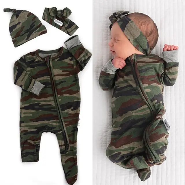 Зимняя Теплая Одежда для новорожденных мальчиков и девочек камуфляжный