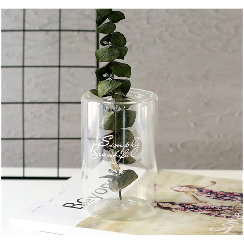 Европейские прозрачные стеклянные вазы прозрачная настольная стеклянная ваза