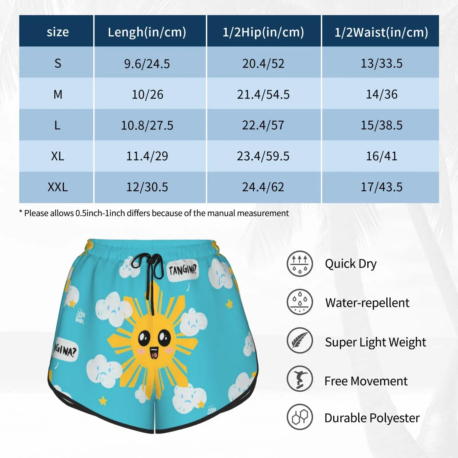 

3 Stars And A Sun Tangina Filipino Swim Shorts Women Beach Shorts Tangina Pinoy Pinoy Pride Philippines Filipino