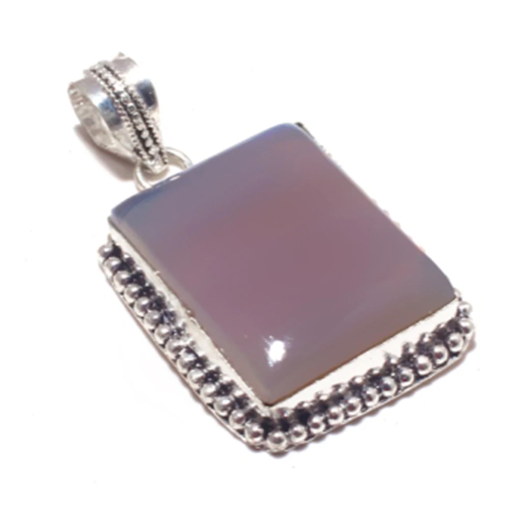 

Genuine Agate Pendant Silver Overlay over Copper, Hand made Women Jewelry gift