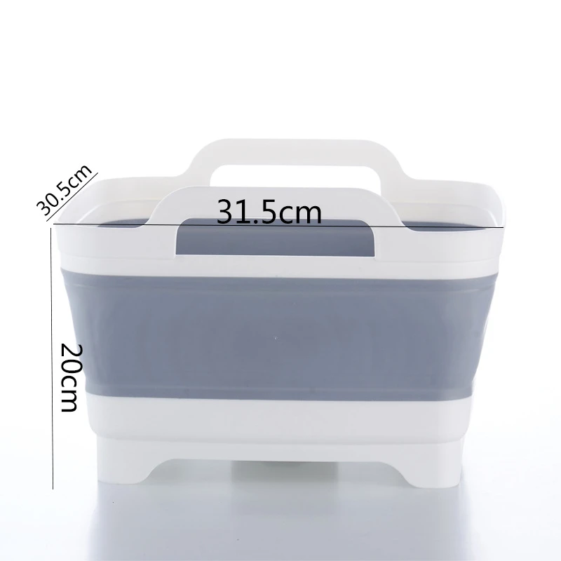 

Square Fruit Vegetable Washing Washbasin Kitchen Product Supply Folding Sink Drain basket Travel Outdoor Camp Portable Basins