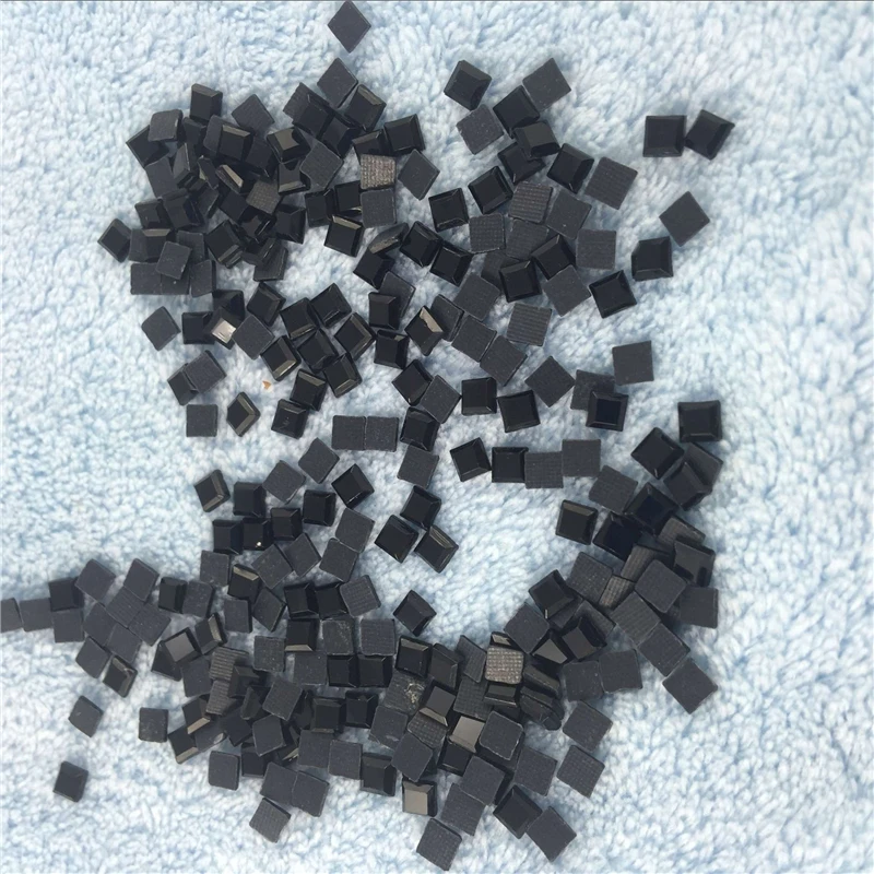 4*4mm Black Hot Fix Rhinestone Flatback Square Beads Flat back Crystal Iron-on For Women Clothes Dress Bags Accessories | Дом и сад