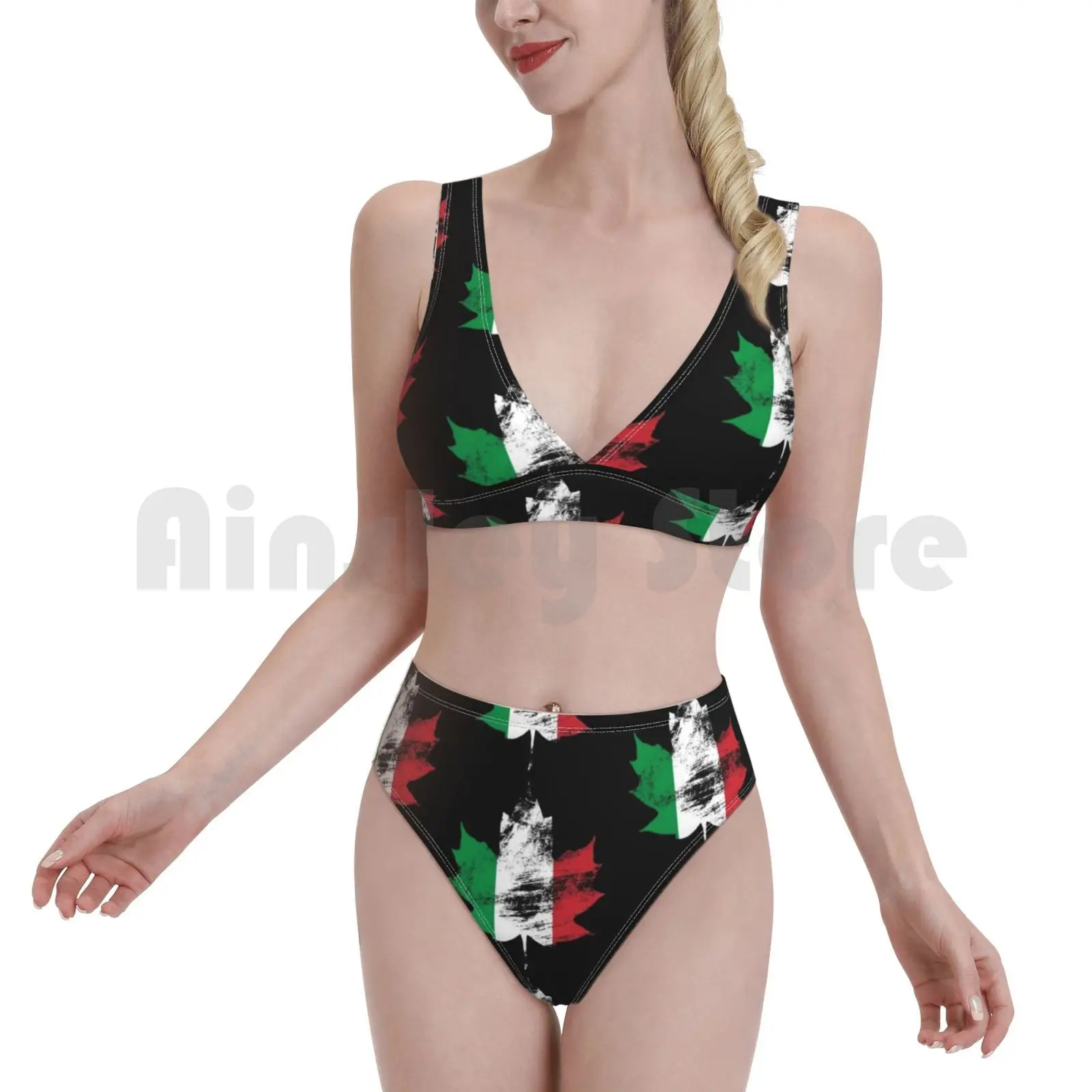 Купальники Канада Италия бикини 1 шт. женские 2 итальянский зеленый красный белый