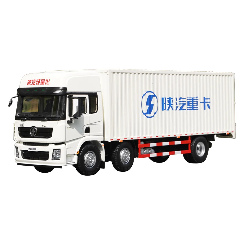 Quality Original Factory 1:24 Shaanxi Delong X6000 White Diecast Container Truck Model for Gift, Toys