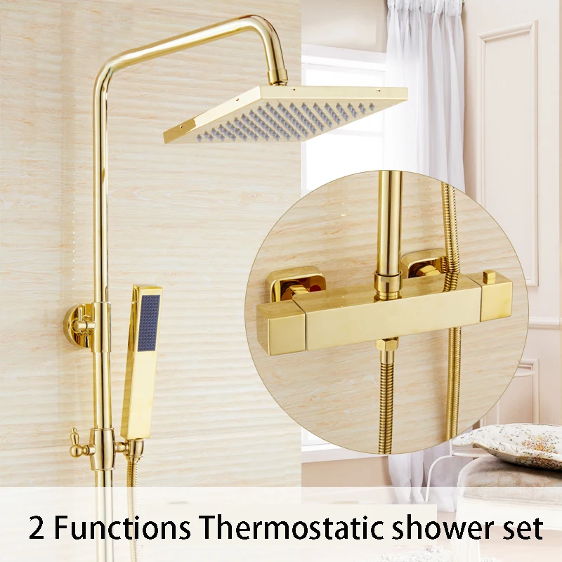 Смеситель для душа термостатический смеситель набор золотого цвета ванной