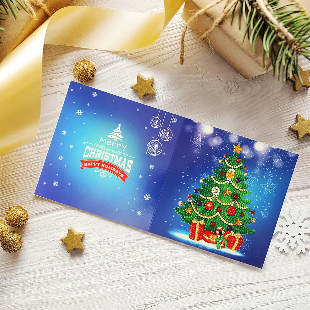 8 шт. Набор рождественских карт Санта Клаус Лось Снеговик алмазная живопись