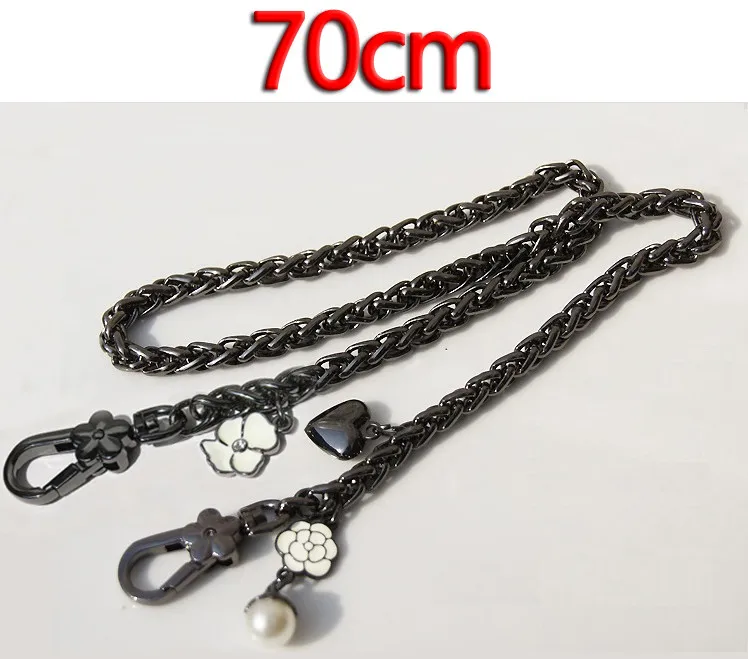 70cm Gun Black Мода Замена 8 мм черный пистолет металлические цепи портмоне ручки плечевой ремень для сумки, сумки аксессуары DIY 40 см-150 см - Цвет: 70cm Gun Black
