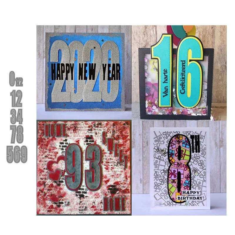 

Crafts Metal Steel Cutting Dies New Dotted numbers Stencil For DIY Scrapbooking Paper/photo Cards Embossing Dies