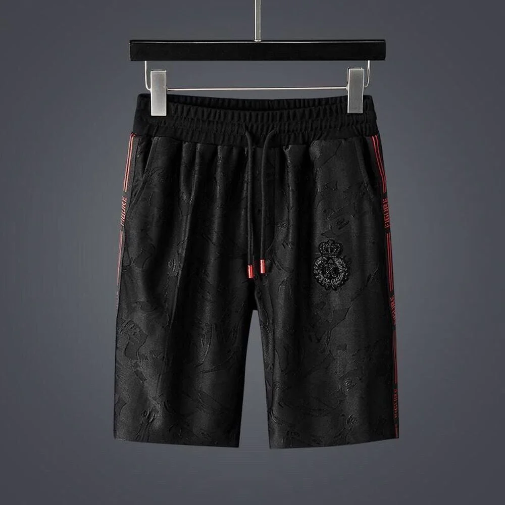 

Men Sets High-quality High-end Light Luxury Brand New Summer Fashion Brand Jacquard Hot Drilling Leisure Sports Two Joggers Set