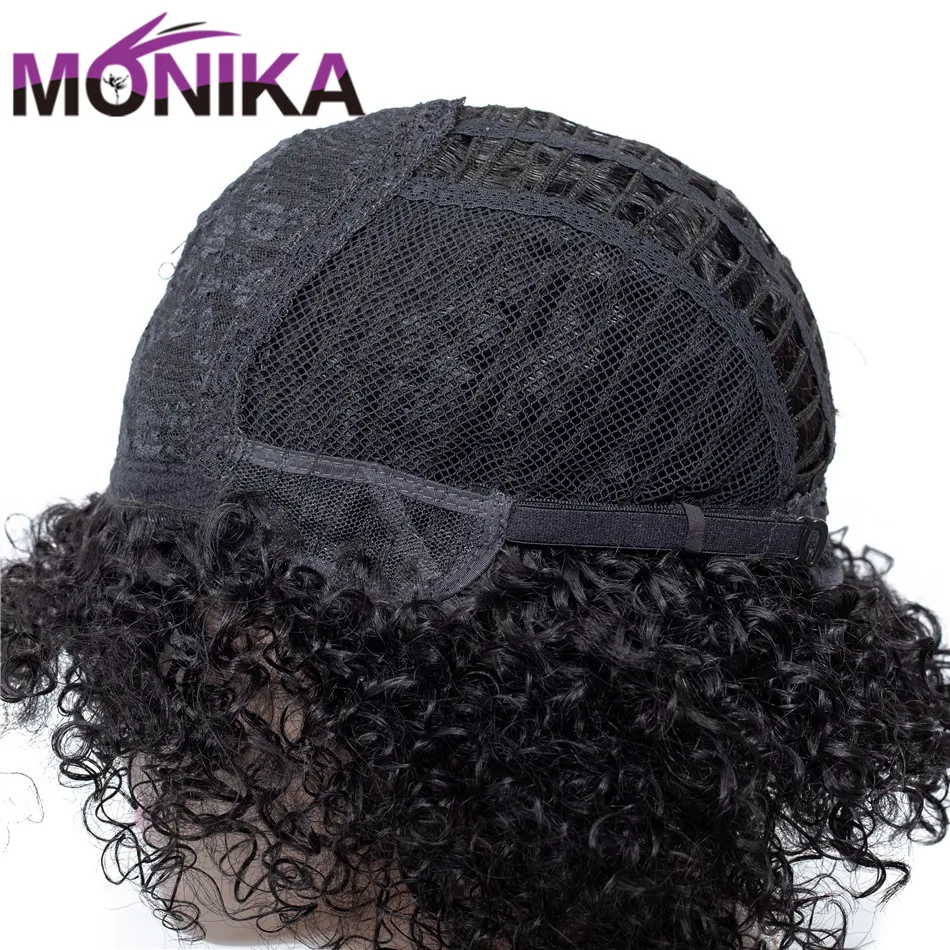 Monika, 12 дюймов, Короткие парики, человеческие волосы, малазийский кудрявый парик, 130% плотность, не Реми, машинные парики, женские парики, натуральные волосы