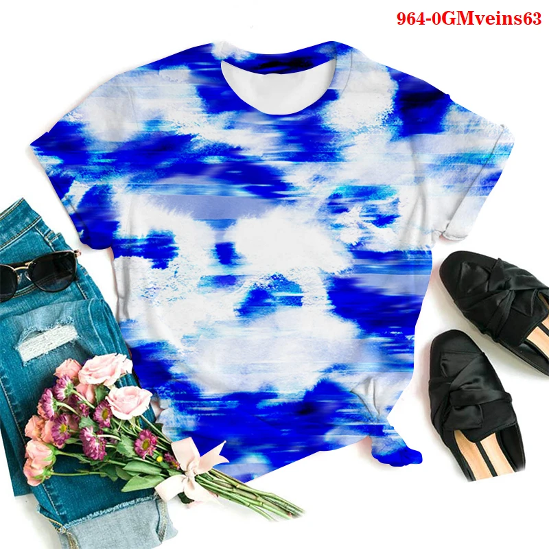 

Veins Flower Printed Collar T Shirt Women Clothing Tie Dye Tshirt Woman Tops Streetwear T-shirt Aesthetic Veins Graphic T Shirts