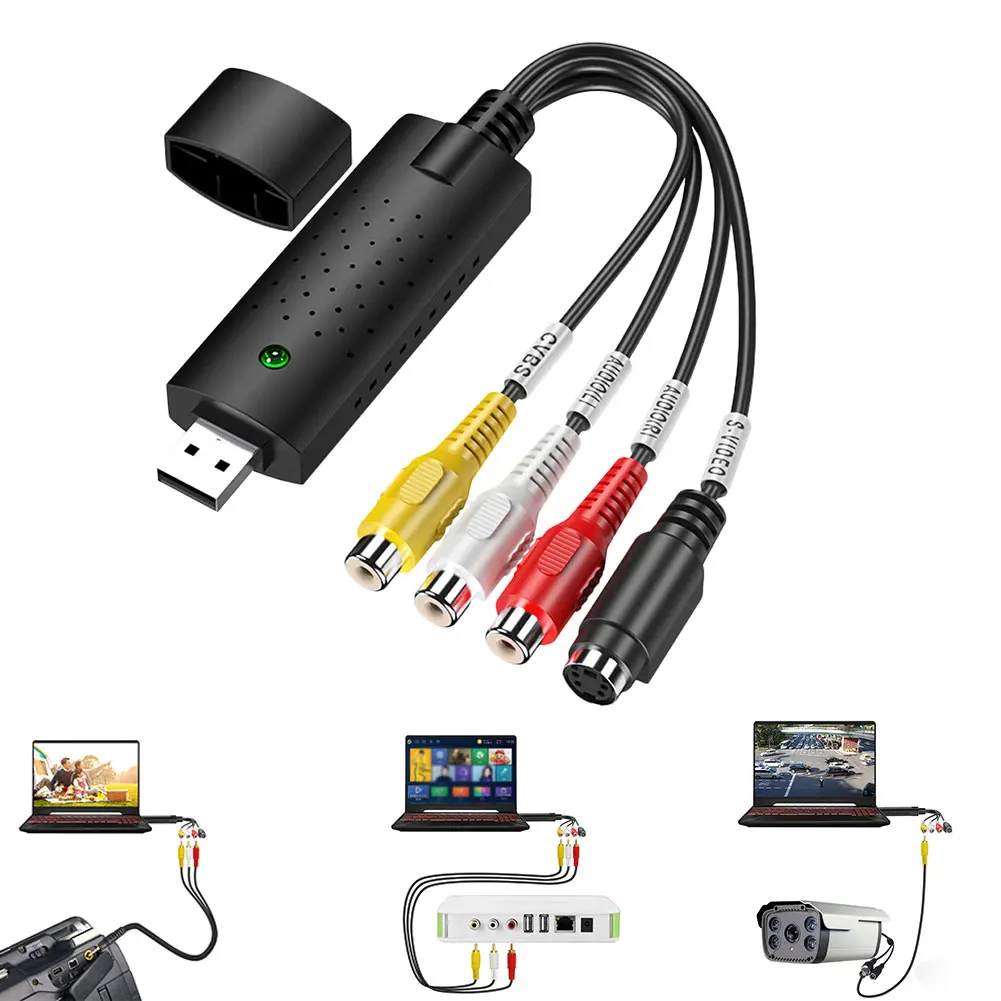 

Portable USB2.0 Audio Video Capture Card Adapter VHS To Digital DVD Recorder Transfer Video Audio Capture Card For Win7/8/Vista