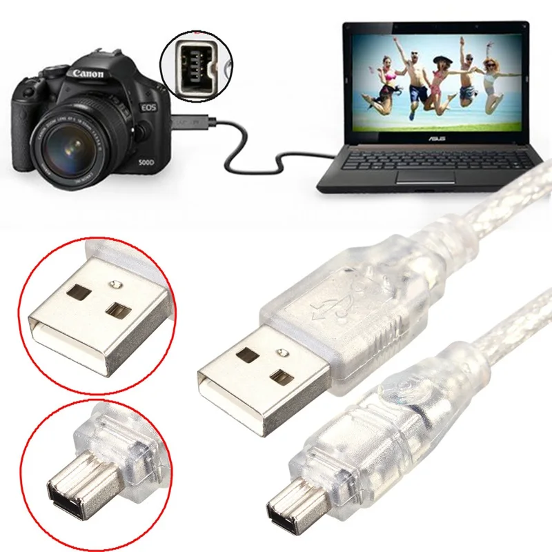 USB мужчина к Firewire IEEE 1394 4-контактный iLink шнур адаптера firewire 1394mm Tablet Зарядное