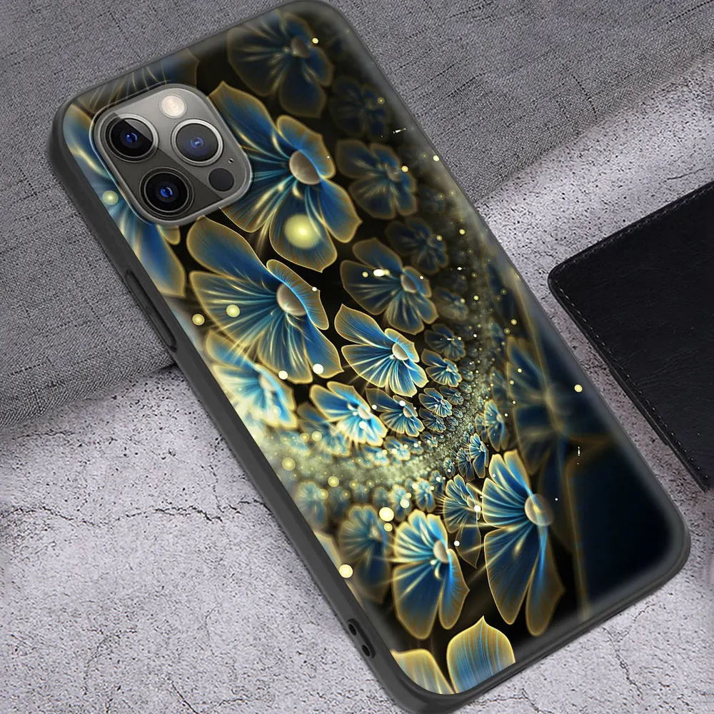 

Luxury Silicone TPU Case for iPhone 8 7 6 6S Plus 12 11 Pro MAX XR X XS MAX SE 2020 Phone Coque Shell Abstract Flowers