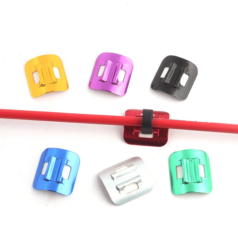 

5pcs Bicycle Aluminum Shifter Brake Cable Fixed Clamp Conversion Seat Mtb Road Bike Oil Tube Frame U Buckle Tubing Clip Guide