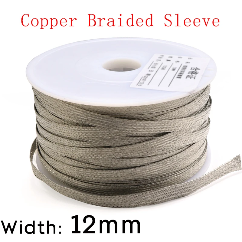 

Width 12mm Tinned Copper Braided Cable Sleeve Anti Interference Wire Wrap Signal Shield Protector Audio Line Screen Metal Sheath