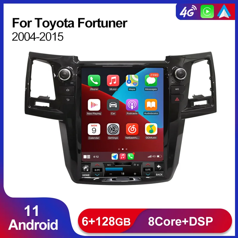 

8-ядерный 6G + 128G Android 10 автомобильный радиоприемник стерео для TOYOTA Fortuner Hilux Revo 2004 - 2015 GPS навигация DSP RDS FM Carplay Авто Wifi