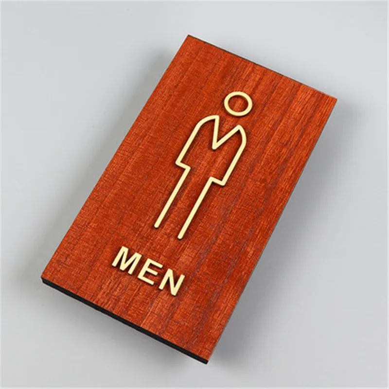 Custom Wood Toilet Sign Acrylic Number Wc Door Washroom Signage Men&ampwomen Warm Tips Address Plaque Plate Wall Stickers | Дом и сад