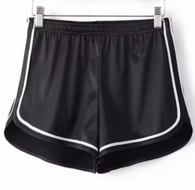 

3 Colors Women Short Sports Pants Striped Running Bottoms Stretchy High Waist Sexy Sports Pants Slim Pull-up Workout Shorts