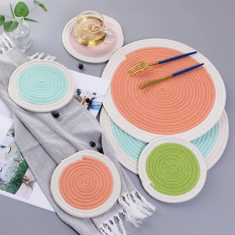 Коврик для круглого стола в скандинавском стиле противоскользящие подставки