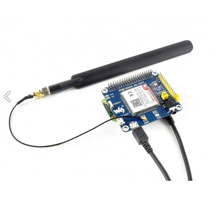 

SIM7600E-H 4G HAT SIM7600E Raspberry Pi 4G expansion board,Compatible with 3G/2G ,With GNSS positioning,Full Netcom 7-mode,
