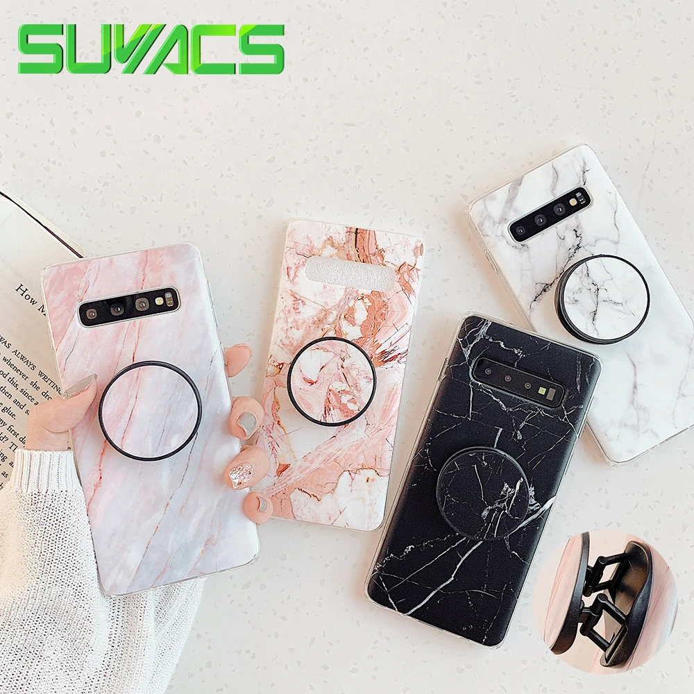 Мрамор текстуре чехол-подставка для телефона для samsung A50 S8 S9 S10 чехол для huawei P20 Lite Коврики 20 Lite мягкий IMD чехол-накладка для телефона