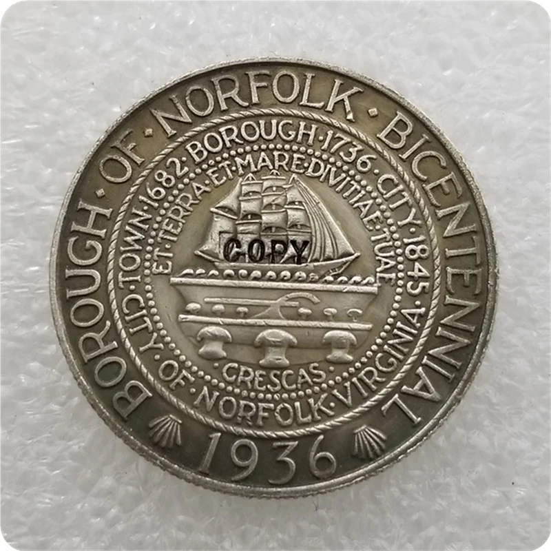 Копия копия 1936 памятной монеты в размере половины доллара |