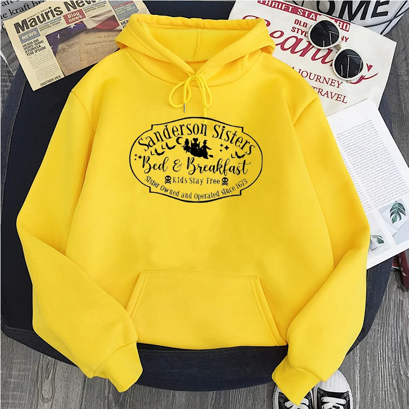 

Sanderson Bed & Breakfast Graphic Hoodies Fall 2020 Women Clothing Halloween Vintage Harajuku Hoodie Pink Tops Fashion 2021