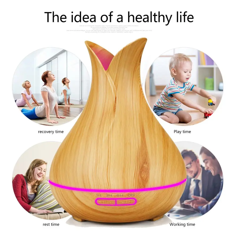 

NawsunLife Aroma Essential Oil Diffuser 400ML Wood Grain Aromatherapy Diffuser with Remote Control Ultrasonic Humidifier