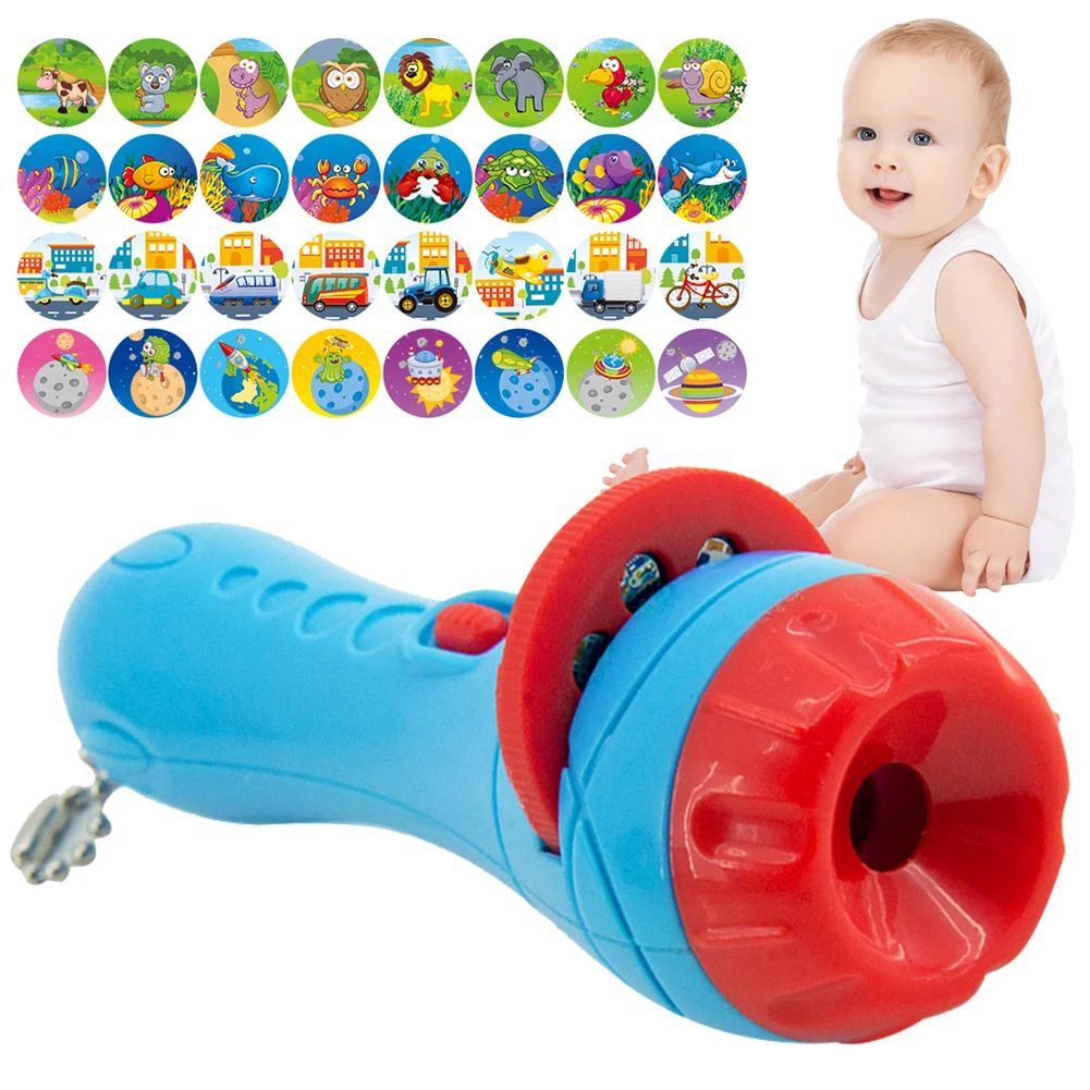 

1 Piece Baby Sleeping Story Flashlight Projector Projection Lamp Toys Early Education Toy For Kid Holiday Birthday Gift Light Up