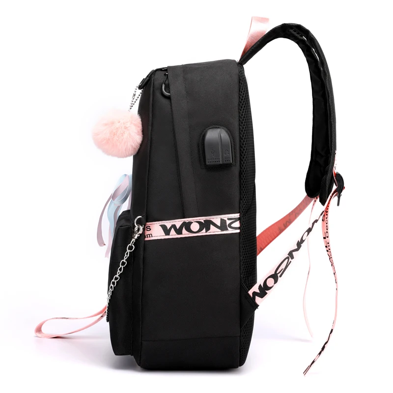 Cute Than Heart Backpack School Bags Laptop Travel Bags for Girls Teenage Notebook Backpack Nylon Mochila Pusheen Women Bag images - 6