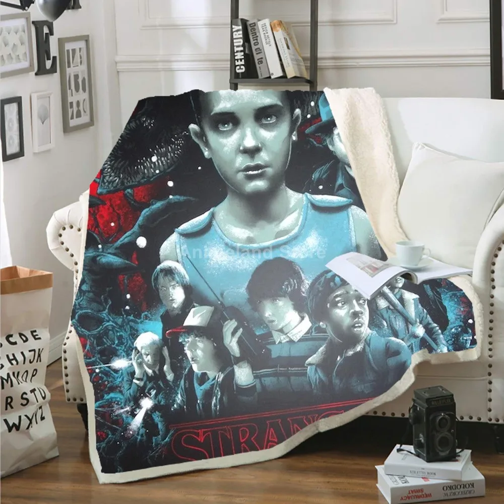 

Stranger Things Throw Blanket 3D Print Fleece Blankets For Beds Home Decor Textiles Luxury Adult Gift Warm Bedspread Fashoin