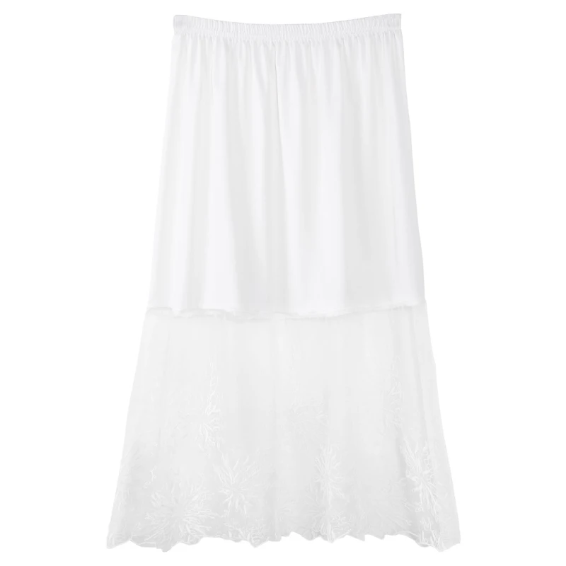 

Lace Half Slip Skirts Extender Elastic Waist A-line Hollow Petticoat Underskirt