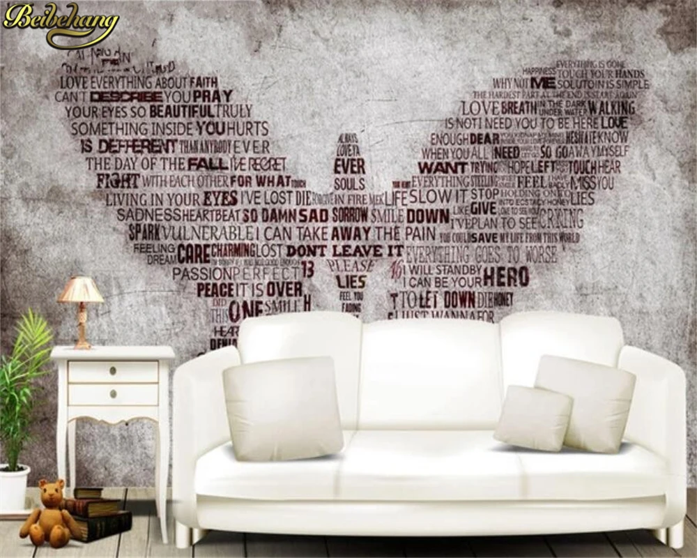 Настенные обои beibehang на заказ абстрактная мозаика английском языке Бабочка