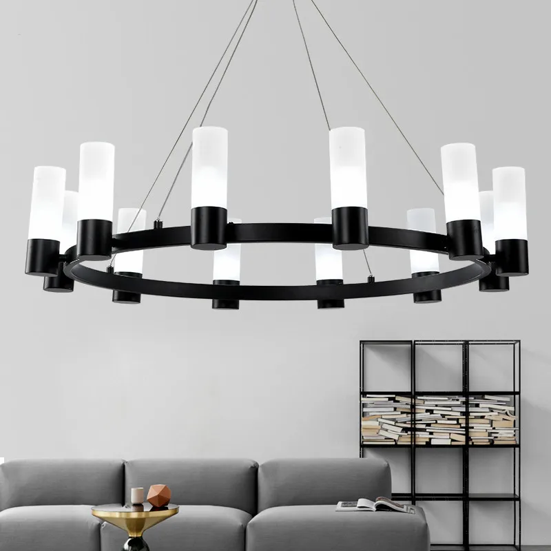 

American Matte Black Metal G9 Led Chandelier Lustre Luminarias Living Room Led Chandelier Lighting Adjustable Pendant Chandelier