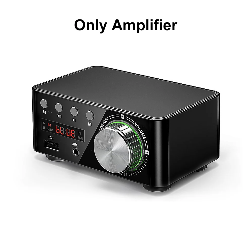 AIYIMA TPA3116 мини-усилитель звука 5,0 усилители Bluetooth стерео HIFI аудио усилитель 50 Вт+ 50 Вт USB TF MP3 Система домашнего кинотеатра - Цвет: Черный