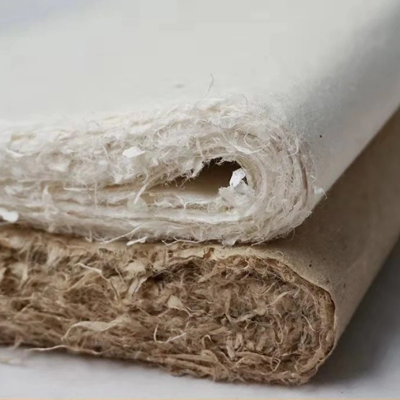 

Handmade Mulberry Paper Retro Raw Xuan Paper Half Ripe Painting Calligraphy Fiber Rice Paper Chinese Wrapping Paper Rag Papel