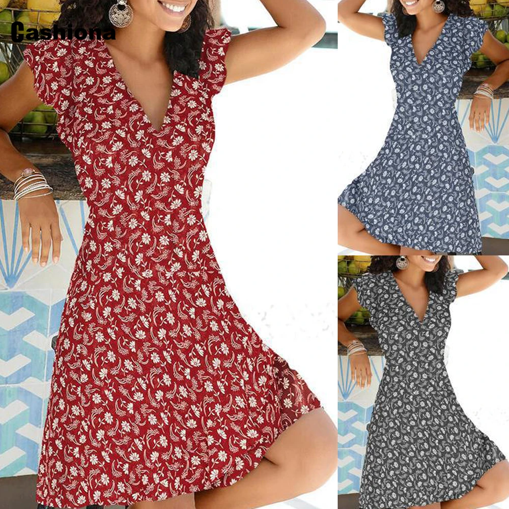 

Plus Size 4xl 5xl Women Boho Flower Print Dress Streetwear Mini Short A-line Party Dresses Vintage 2021 Summer Female Dress