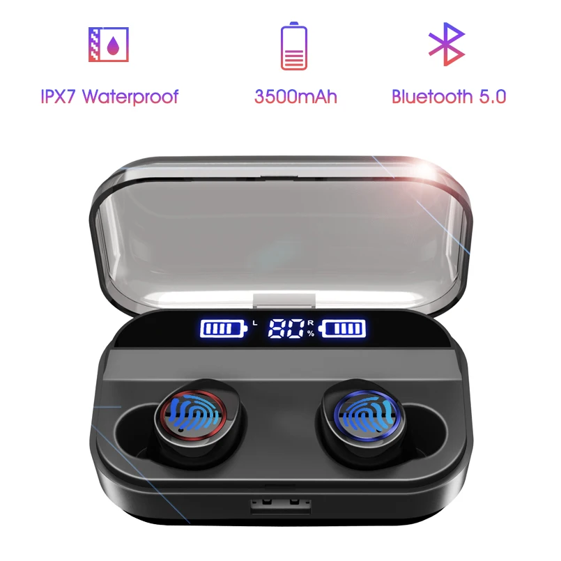 X11 беспроводная Bluetooth гарнитура IPX7 Водонепроницаемая Bluetooth 5,0 с 3500 мАч зарядный чехол TWS Bluetooth наушники