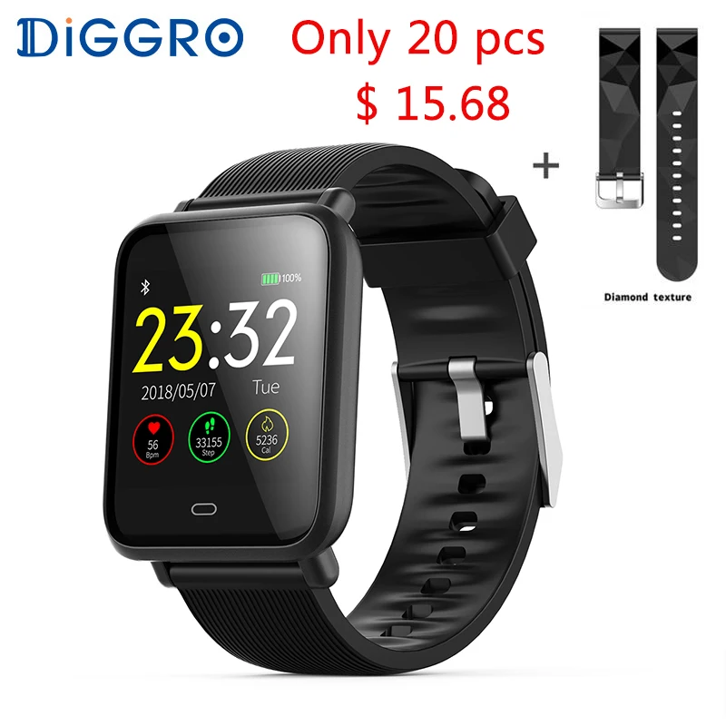 (С коробкой) Diggro Q9 Смарт часы кровяное давление монитор сердечного ритма IP67