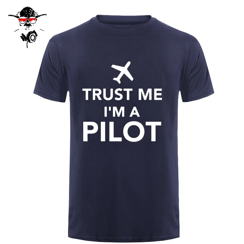 Летняя мужская футболка с принтом самолета trust me l am a pilot Новое поступление