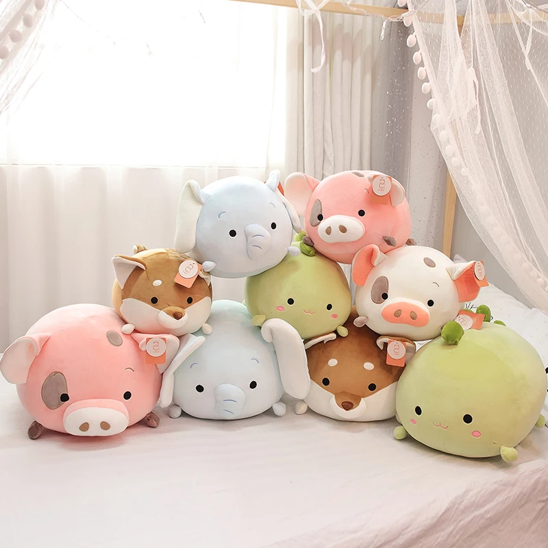 

35/45cm forest animal plush toy Shiba Inu pink pig soft pillow Juguetes de peluche elephant dumpling cushion леве игѬђки