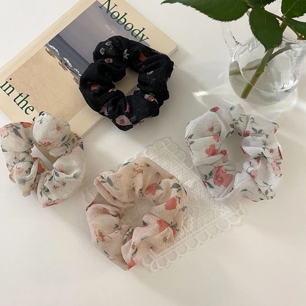 

1Pcs Elastic Hair Accessories For Women Kids Mesh Flower Rubber Band Ponytail Holder Gum For Hair Ties Scrunchies Hairband Ring