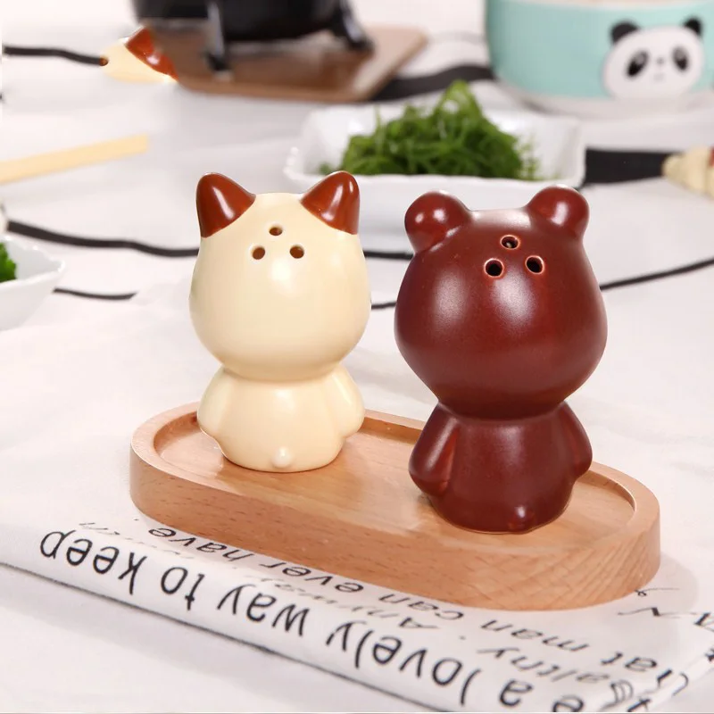 Cartoon Ceramic Seasoning Bottle Salt Shaker Home Dining Table Kitchen Supplies Gravy Boats Grill BBQ Sprayer Salad Beef LA846 | Дом и сад