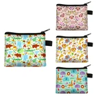 Кошелек с рисунком животных, жирафов, слонов, лисы