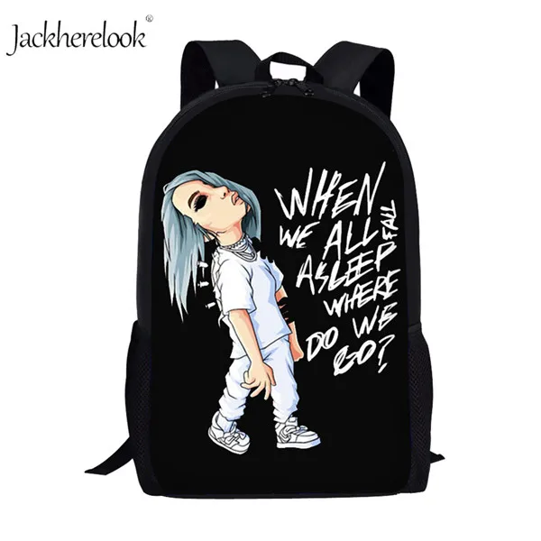 THIKIN Новые 3 шт./набор Billie Eilish школьные сумки для подростков мальчиков и девочек хип-хоп детский школьный рюкзак Rapper Женская Повседневная сумка - Цвет: as picture